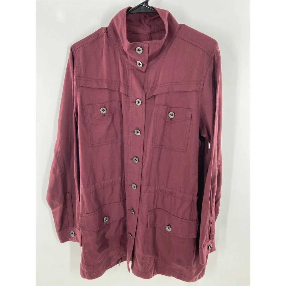 Ariat Ladies‎ Working Girl Western Lightweight Shacket Shirt Jacket Large Maroon
